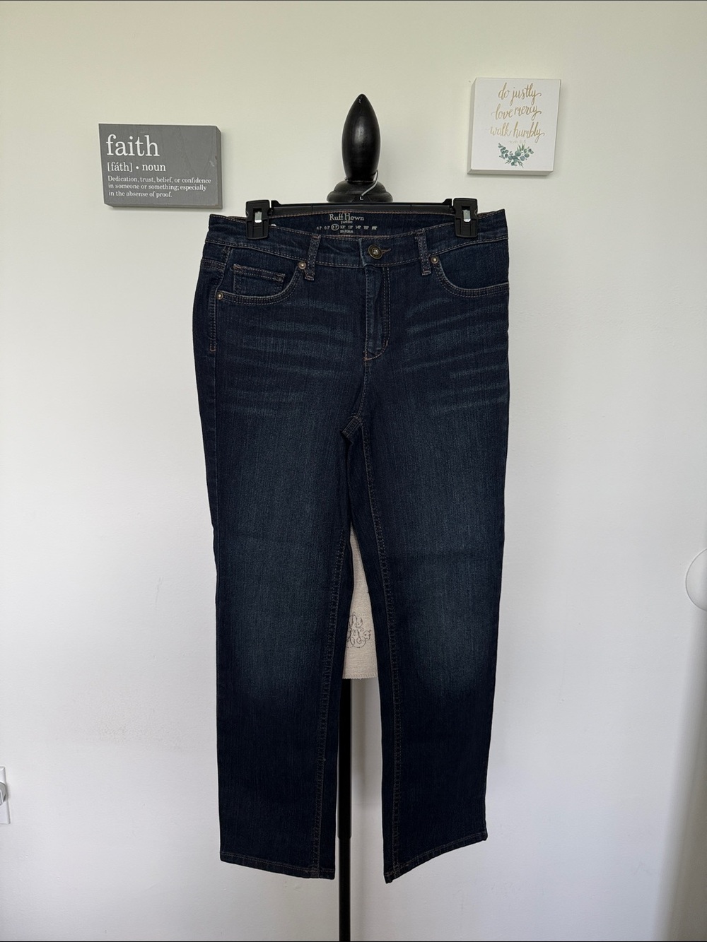 Ruff Hewn Dark Blue Straight Leg Jeans